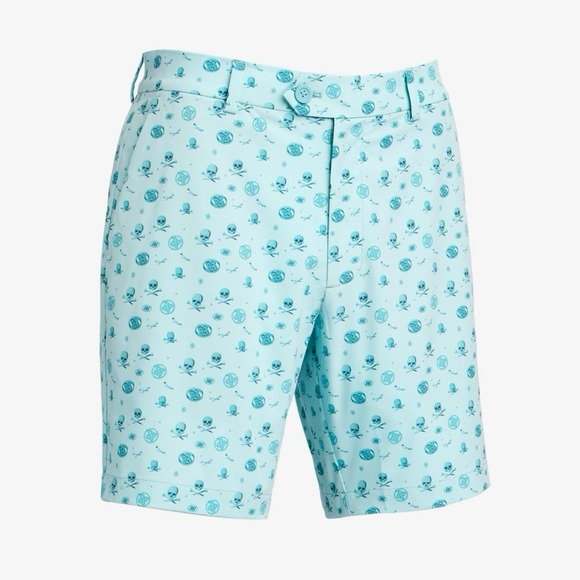 G/FORE 3D Icon Maverick 4-Way Stretch Golf Shorts Marine Skull & T's Sz 30 New - Picture 1 of 3